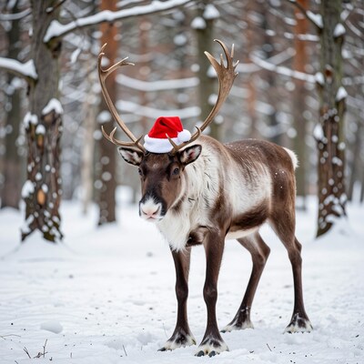Reindeer in Santa Hat