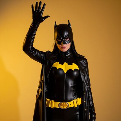 Woman in Batgirl Costume