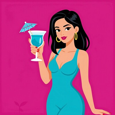Woman with Cocktail