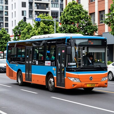 Blue Orange City Bus