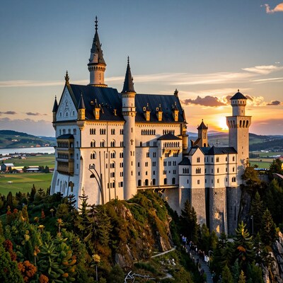 Neuschwanstein Castle Sunset