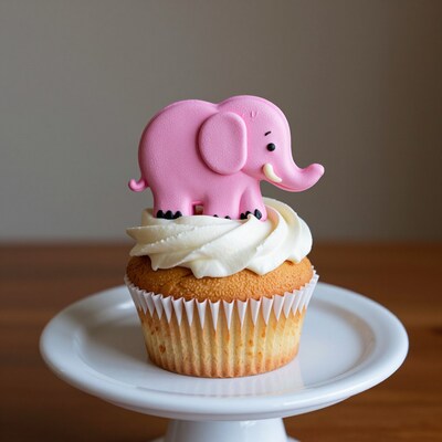 Pink Elephant Cupcake