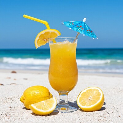 Lemonade on tropical beach