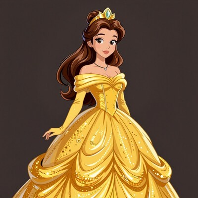 Belle in Golden Ball Gown
