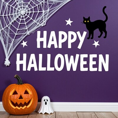 Happy Halloween Purple Wall