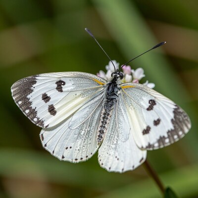 White Butterfly on Flower