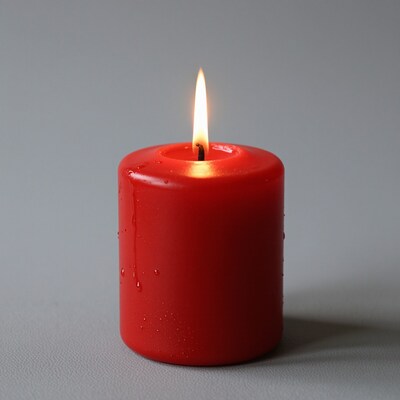 Lit Red Candle