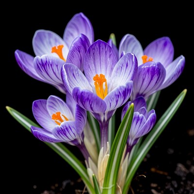 Purple Crocus Flowers
