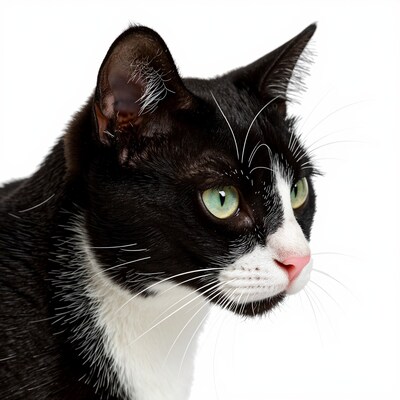 Black and White Cat Portrait