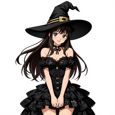 Anime witch girl