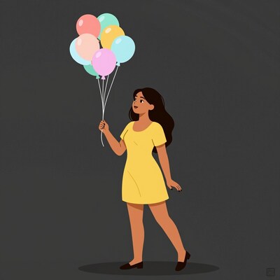 Woman with Balloons