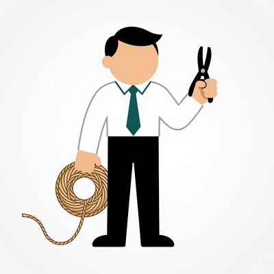 Man with Rope and Pliers