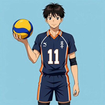 Anime volleyball player boy