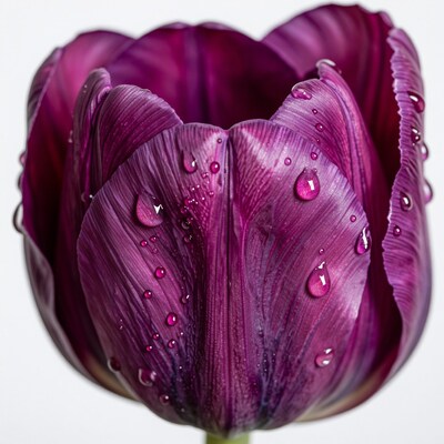 Purple Tulip with Raindrops