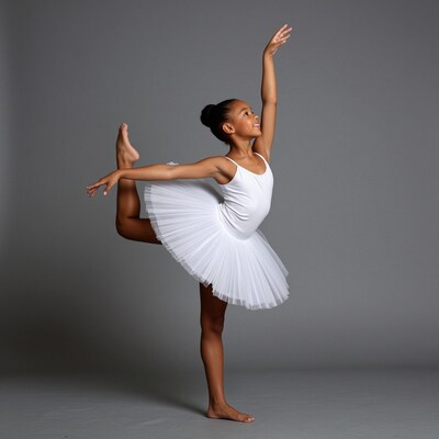 Young Black Ballerina Pose