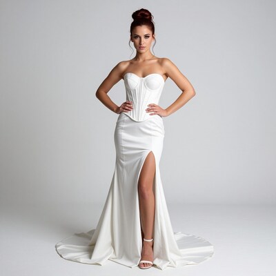 Woman in White Wedding Dress