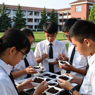 Students Examining Soil Samples