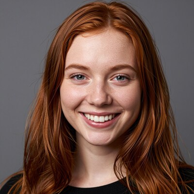 Smiling redhead woman portrait