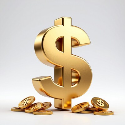 Golden Dollar Sign with Coins