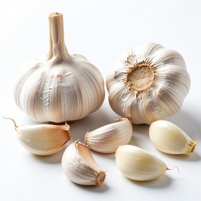Fresh Garlic Bulbs and Cloves