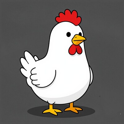 Cartoon White Chicken