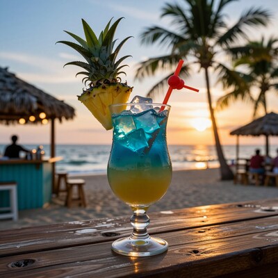 Tropical Beach Cocktail Sunset