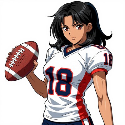 Anime girl football player