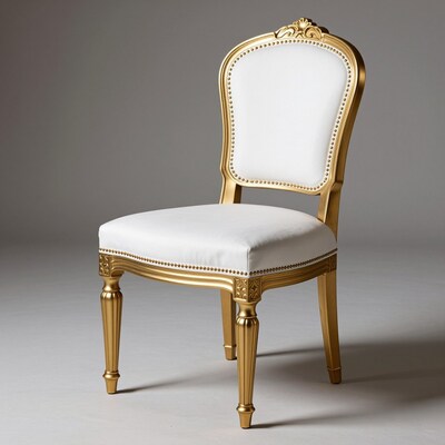 Gold White Louis Chair
