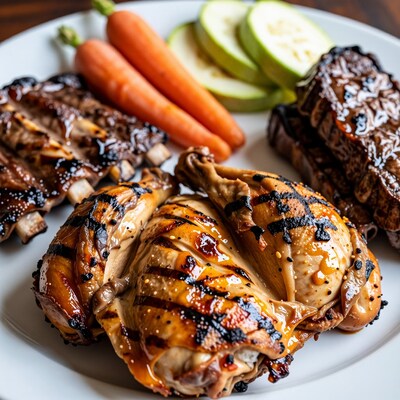Grilled BBQ Chicken and Ribs