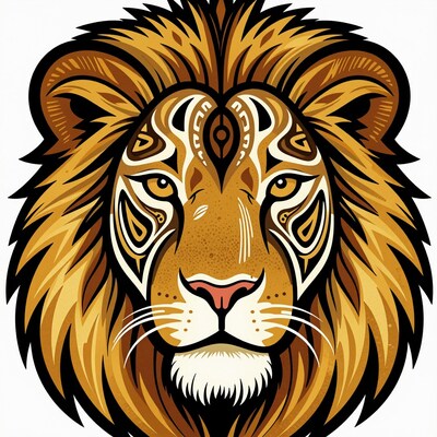 Tribal Lion Head