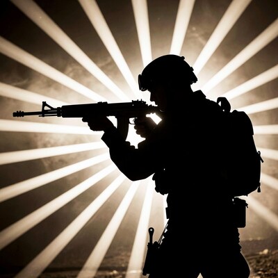 Soldier Silhouette with Rifle