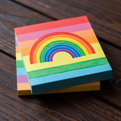 Rainbow sticky notes pad