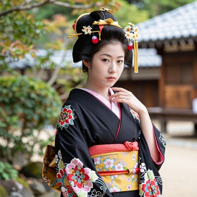 Young Japanese woman in kimono
