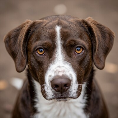 Brown and White Dog Portrait