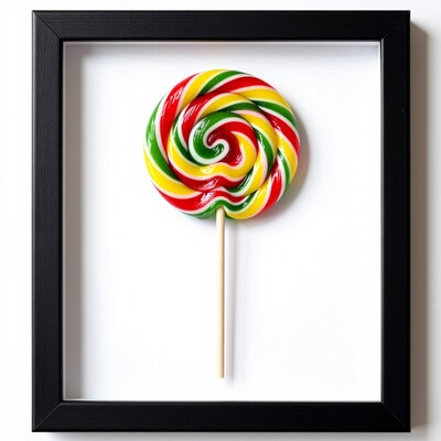Swirl Lollipop in Black Frame