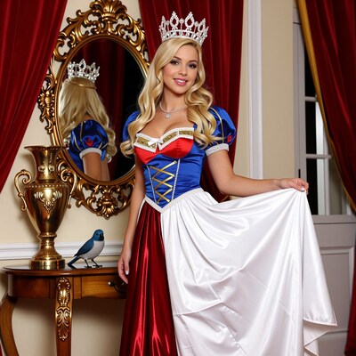 Blonde Woman in Princess Costume