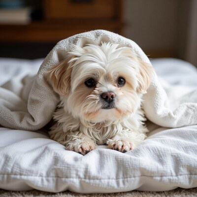 Cute Shih Tzu Puppy in Blanket