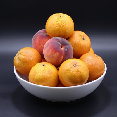 Bowl of Oranges and Peaches
