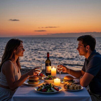 Romantic Beach Dinner at Sunset