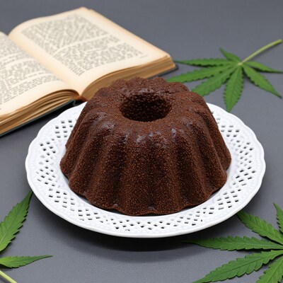 Chocolate Bundt Cake with Cannabis Leaves
