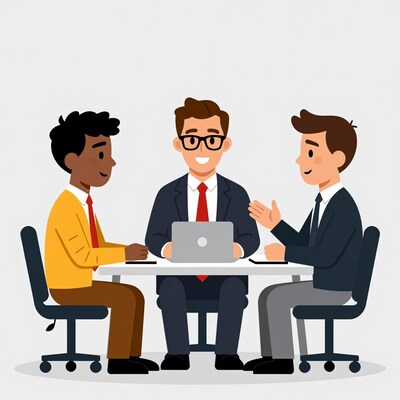 Businessmen Meeting at Table