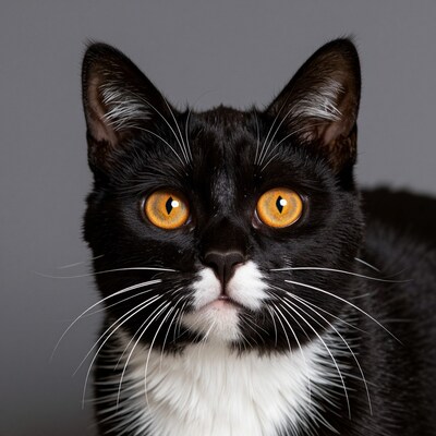 Black and White Cat Portrait