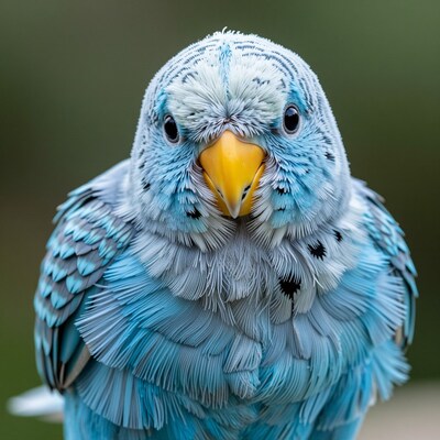 Blue Budgerigar Close-Up