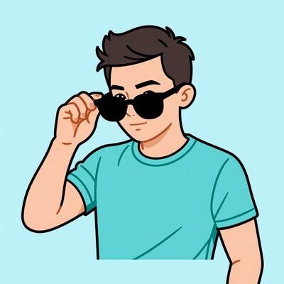 Cool young man sunglasses