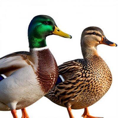 Male and Female Mallard Ducks