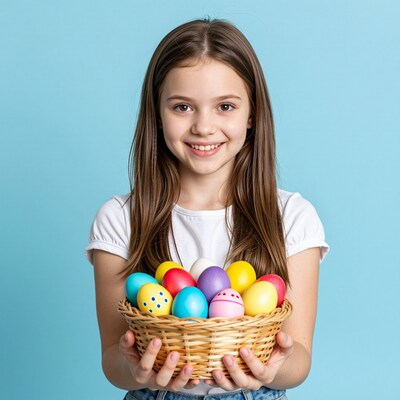 Girl with Easter egg basket