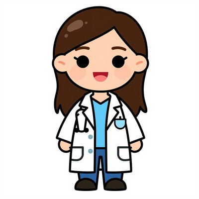 Cartoon female doctor