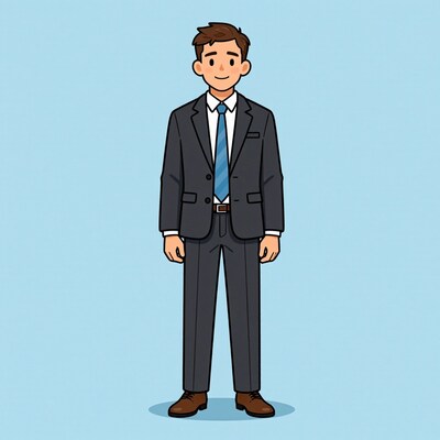 Cartoon businessman in suit