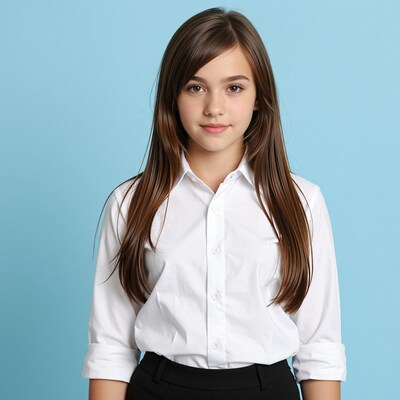 Young girl in white shirt