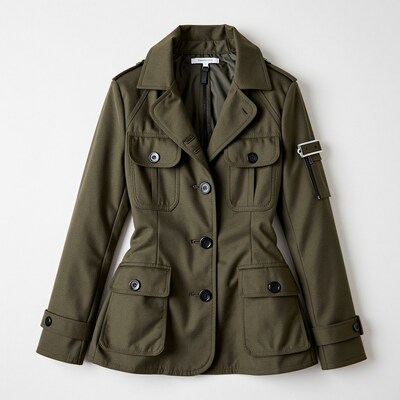 Olive green military jacket
